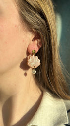 Boucle d’oreille coquillage blanc nacré