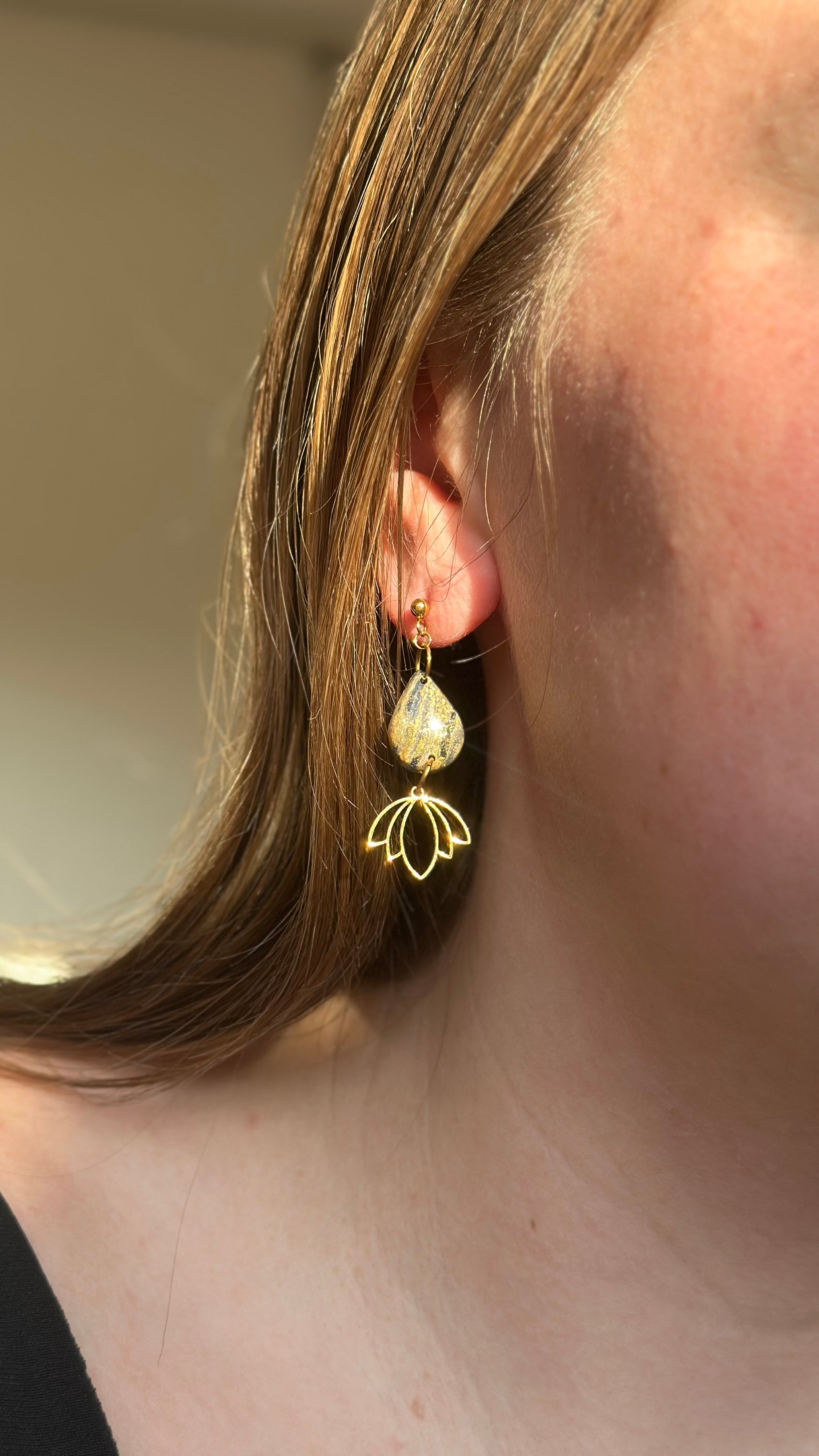 Boucles d'oreilles goutte avec charms