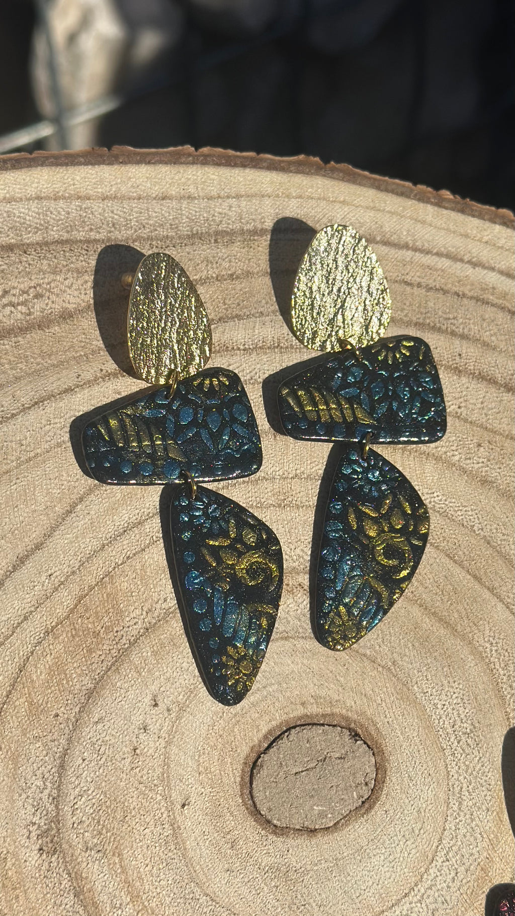 Pendantes doré bleu