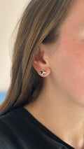Puces d’oreilles cœur blanc léopard