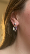 Boucle d’oreille ovale bleu