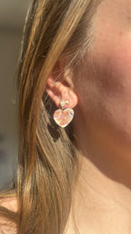 Boucles d'oreilles coeur rose