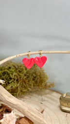 Boucles d'oreilles coeur rouge