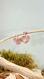Boucles d'oreilles coeur rose