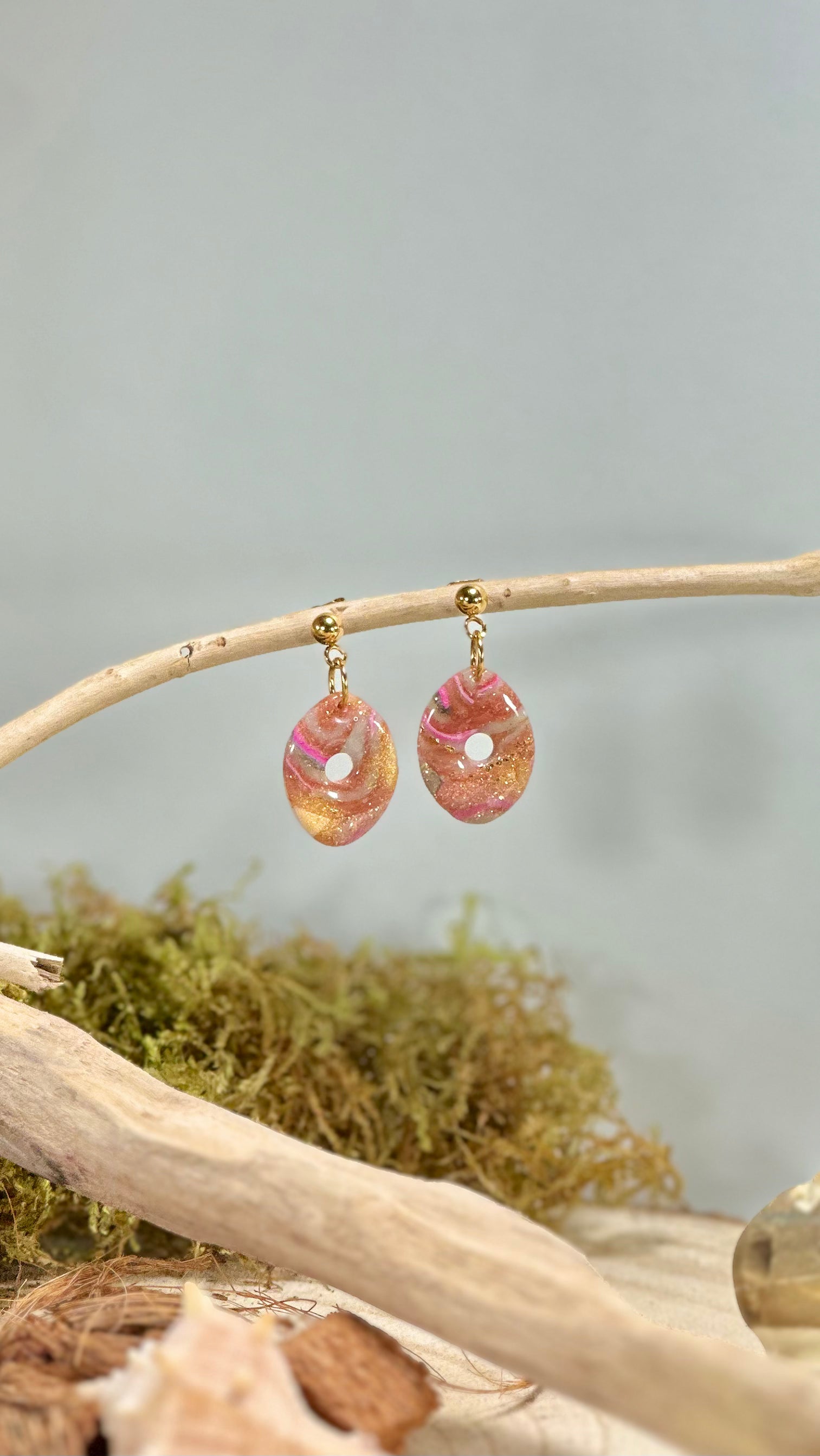 Boucles d'oreilles ovale avec rond