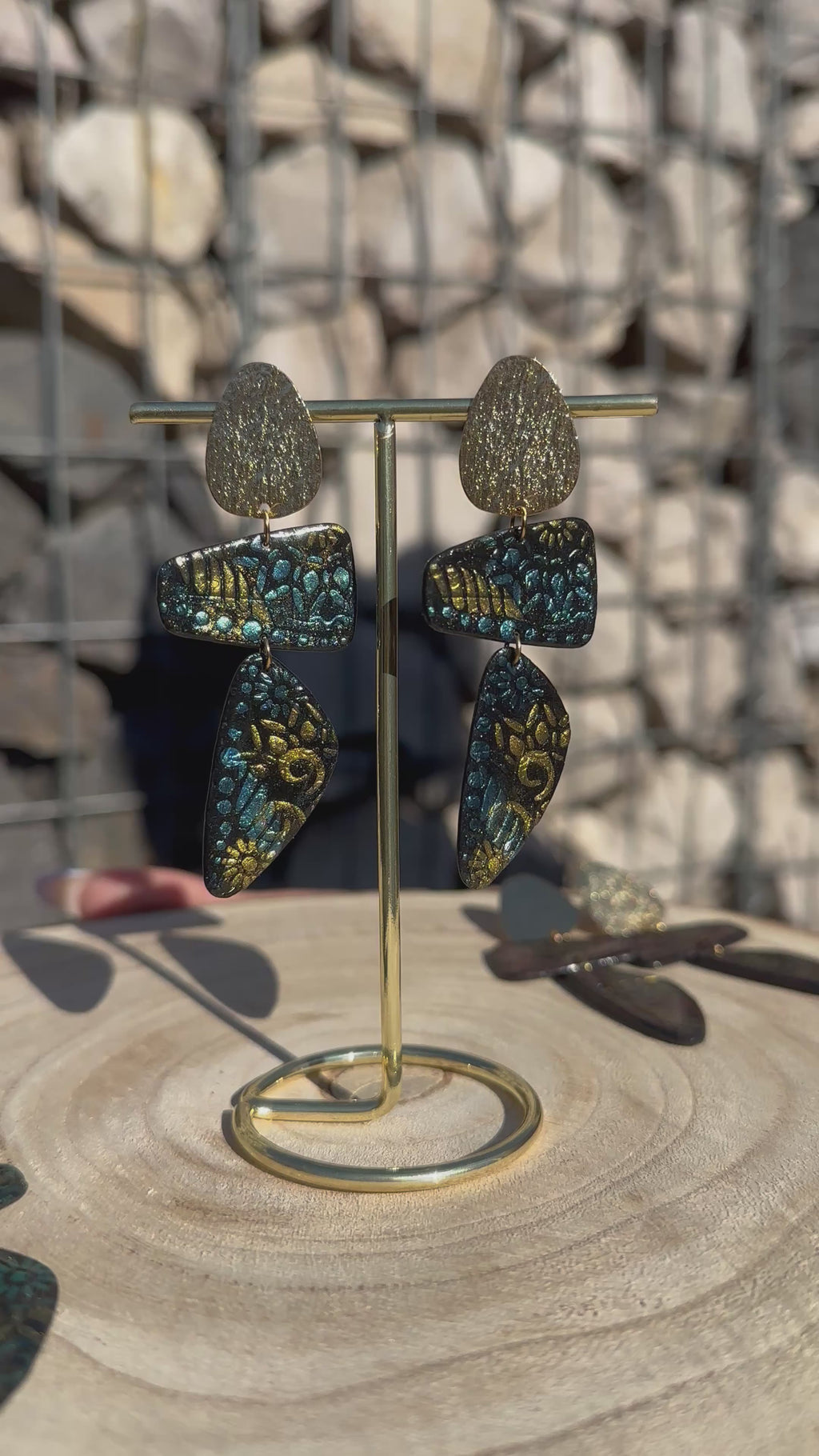 Pendantes doré bleu
